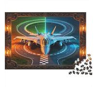 Modern Fighter Jet 1000 Piece Jigsaw Puzzle Paper Puzzle for Adults Sci Fi Runway Puzzle Game for Family Home Decor Stress Relief Gift 38x26cm/1000pcs
