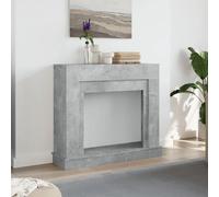 vidaXL Fireplace Surround Concrete Grey 100x30x87.5 cm Engineered Wood