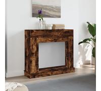 vidaXL Fireplace Surround Fire Place Smoked Oak Engineered Wood - Decorative Mantel for Electric Flame, 100x30x87.5 cm, Functional Shelf, Easy Maintenance