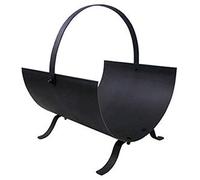 Modern Firewood Log Rack Round Fireplace Stand Holder Storage Support Steel Black Solid Log Holder Approx. Measurements: H43 x W36 x D31cm