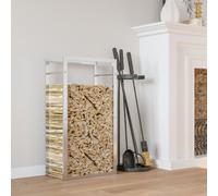Modern Firewood Rack Matt Steel Log Stand Wood Pile Storage Holder vidaXL