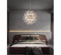 Modern Firework Chandelier Φ60cm Zinc Alloy & Crystal LED Pendant Light Dandelion Design for Living Room Bedroom Contemporary Home Decor G9 Bulbs Included