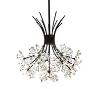 Modern Firework chandeliers, Creative LED CrystalElegant chandelier Hanging Lighting, Wrought Iron Ceiling Light Fixtures for Living Room Bedroom Restaurant, Black,13-Light,Warm Light