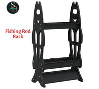 Modern Fishing Rod Storage Rack for 16 Fishing Rods Holder Pole Black vidaXL