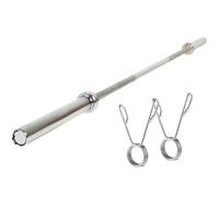 Modern Fitness 7FT 2.2m Olympic Barbell 20KG with Spring Collars for Weightlifting, Powerlifting, Bodybuilding, Gym and Home Workouts