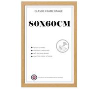 Modern Flat Slim oak 60 x 80 cm Mdf Wooden 80 x 60 cm Shatter-Proof Styrene front Picture/Photo/Poster Frames