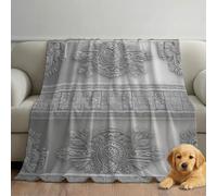 Modern Fleece Blanket, Soft Microfiber Throw with Gray Simple Geometric Patterns Print, Lightweight Warm Bed Blanket Provides Comfort and Warmth for Bedroom 52in × 59in (130cm × 150cm)