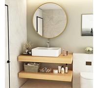 Modern Floating Bathroom Vanity Set, 23.6 Inch Wall Mount with White Rectangle Ceramic Vessel Sink, Compact Storage for Small Bathrooms
