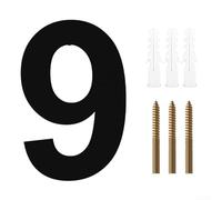 Modern Floating House Numbers 8 Inch Large Black Digits for Outdoor Wall Mount, High Visibility Garden Plaque Sign for Home Garage Gate Door(9)