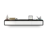 Modern Floating TV Cabinet 160cm WallMounted Media Console for Small Apartments Stylish Storage Unit with 2 Drawers White & Black Floating Shelf for Under TV