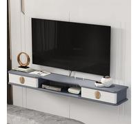 Modern Floating TV Shelf Stand Cabinet for Living Room WallMounted Media Console with WoodTone Top & White Finish Stylish Storage Solution for Home Entertainment