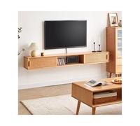 Modern Floating TV Stand, 59''/71'' Wall Mounted Entertainment Center, Wood Floating Media Console, Stylish Floating TV Cabinet, Space-Saving Under TV Shelf, Nature Finish.