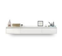 Modern Floating TV Stand for Small Apartments Wall-Mounted Media Console with 2 Drawers White Storage Shelf under TV Elegant Home Furniture (Size: 160 cm)