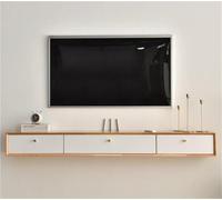 Modern Floating TV Stand - Wall-Mounted Entertainment Center with Drawers, Stylish Natural Wood Storage Cabinet for Living Room, Space-Saving Design, Contemporary Furniture Solution