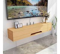 Modern Floating TV Stand Wall Mounted High Gloss Storage Cabinet Sleek Media Console Shelf with Flap Door Space-Saving Entertainment Unit for Living Room & Bedroom Contemporary Wood Design 150cm