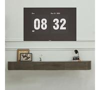 Modern Floating TV Stand - Wall-Mounted Media Console with Doors Spacious Storage Cabinet for Living Room & Bedroom Contemporary Farmhouse Design (Walnut 220CM)