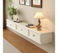 Modern Floating TV Stand - Wall Mounted Media Console with Doors Spacious Storage Cabinet for Living Room & Bedroom Contemporary Farmhouse Design (White-B 140CM)