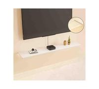 Modern Floating TV Stand with LED Light, 63"/70.8" Wall-Mounted TV Shelf, Solid Wood Storage Unit, Under TV Media Console, White Finish, Stylish Home Decor.