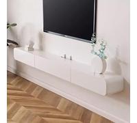 Modern Floating TV Unit Cabinet 120/160/180cm - Wall-Mounted Entertainment Center with 2 Sto Ders, Slish White h for Living Room & Bedroom Decor.