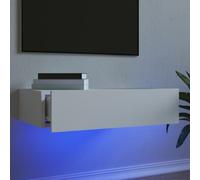 Modern Floating TV Unit Cabinet With LED Lights Storage TV Stand Engineered Wood