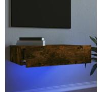 Modern Floating TV Unit Cabinet With LED Lights Storage TV Stand Engineered Wood