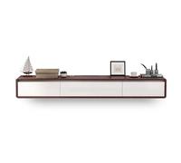 Modern Floating TV Unit Wall-Mounted Console with 2 Drawers Stylish Apartment TV Cabinet & Floating Shelf Walnut & White 180cm Space-Saving Design