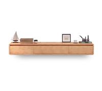 Modern Floating TV Unit - Wall-Mounted Media Console with 2 Drawers, Space-Saving Design for Small Apartments, Stylish Floating Shelf for Under TV Storage (Log Color, 180cm)
