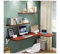 Modern Floating Wall Mounted Table Folding Convertible Desk Easy Install Stable Design Walnut Finish Space Saving 70x50x30 cm Perfect for Home Office & Small Spaces