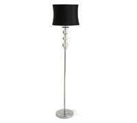 Modern Floor Lamp With Stainless Steel Pole, Floor Light With Chrome Stem, Monochrome Crystal Orbs Lamp Premier Housewares Silver One Size