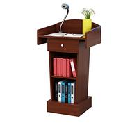 Modern Floor Lectern Podium Stand for Church & School, Height 110cm, Stylish Red Design, 45x40cm, Adjustable Presentation Stand for Public Speaking, Events & Lectures