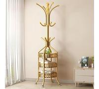Modern Floor Standing Coat Rack Stylish Iron Art Metal Vertical Shelf with 2 3 Storage Baskets Heavy Duty Design for Bedroom & Living Room Space Saving Corner Solution