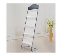 Modern Floor Standing Magazine Rack2/4 Tier Newspaper Holders Brochure Display Stand for Catalogs & Literature Perfect for Exhibitions Hospitals Silver 18.9"x14.2"x57.5"