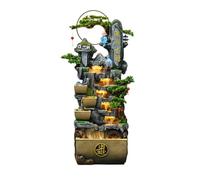 Modern Floor Standing Water Fountain with Rockery and Feng Shui Ball Decorative Fountain for Living Room, Modern Resin Water Fountain for Home and Garden Decoration Floor-standing Fountains