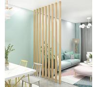 Modern Floor to Ceiling Wood Slat Room Divider - Stylish Privacy Screen for Home Office, Living Room, and Open Spaces - Versatile Space Separation, Contemporary Design