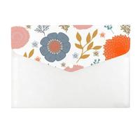 Modern Floral A4 Plastic Wallet, Folders with Plastic Pockets, Folder with Pockets, Uni Essentials A4 Document Wallets, Expanding File Organiser Snap Button, Pouches for School Office Home Travel