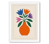 Modern Floral Arrangement Botanical Framed Wall Art Print A3 (42×29.7cm) White, Wall Decor for Living Room, Bedroom, Office & Home, Ready to Hang, Art Gift