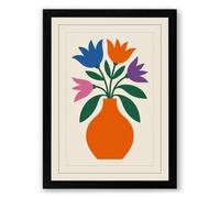 Modern Floral Arrangement Botanical Framed Wall Art Print A4 (29.7×21cm) Black, Wall Decor for Living Room, Bedroom, Office & Home, Ready to Hang, Art Gift