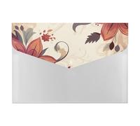 Modern Floral Plastic Envelopes Plastic Folders Poly Envelopes with Snap Closure Reusable File Bags for Home Work Office Supplies Organization Storage A4 Size