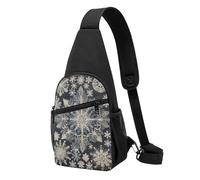 Modern Floral Print -Print Waterproof Chest Pack for Hiking & Travel-Adjustable Strap,Lightweight Design with Multiple Pockets.