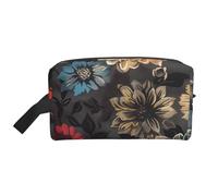 Modern Floral Printed Makeup Bag Travel Portable Cosmetic Bag Large Capacity Makeup Case Toiletry Handbag Organiser for Women
