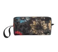 Modern Floral Printed Travel Makeup Bag Portable Cosmetic Bag Makeup Case Toiletry Handbag Organiser for Women