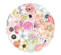 Modern Floral Vinyl Stickers, 50 PCS Waterproof Hand-Drawn Floral Decals for Laptops, Scrapbooking, Journals, Notebooks, Water Bottles, Suitcases, Phones & DIY Decor