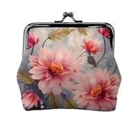 Modern Floral Women's Leather Kiss Lock Pouch – Stylish Small Zipper-Free Wallet for Coins, Cards, Makeup & Essentials – Compact & Lightweight Design for Daily Use, Travel & Gifting