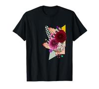 Modern Flower Collage Nail Hand Dahlia Flower Gorgeous Unique Personality T-Shirt