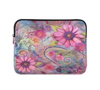 Modern Flower Laptop Sleeve Bag for 13-13.3Inch, Waterproof Shockproof Laptop Quilting Case, Slim Lightweight Design for Work-M