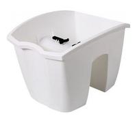 Modern flower pot on the railing Prosper Plast Crown Flowerpot (240mm, White)