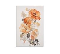 Modern Flowers Wall Art Canvas Prints Vintage Natural Orange Floral Patterns Pictures on Canvas Poster Wall Decor for Home Decorations