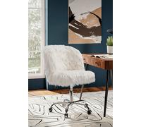 Modern Fluffy Faux Fur Office Chair Living and Home White One Size