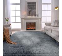 Modern Fluffy Short Pile Rug 180 x 80 cm Non-Slip Carpet, Low Pile, Non-Shedding Modern Rugs Living Room Easy to Clean, Many Different Sizes for The Bedrooms and Kitchen, Dark Grey