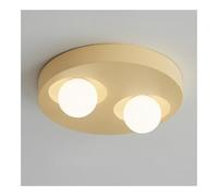 Modern Flush Mount Ceiling Light Contemporary Close to Ceiling Lamp with Globe Shaded Metal Body Round Design Fixture for Bedroom Living Room Kitchen Hallway(15Cm)/Round30Cm